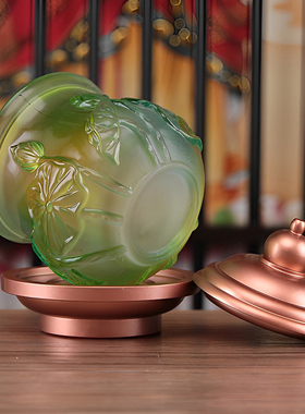 极速琉璃供具摆件套装佛前佛具用品大全家用室内T香炉花瓶供盘供