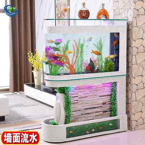 新品鱼缸玻璃客厅免换水幕墙1z.2米大型玄关生态过滤乌龟流水族箱