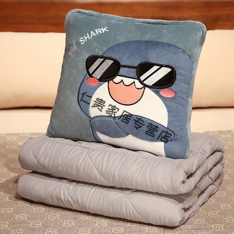 极速抱枕被子两用加厚毛毯u办公室午睡抱枕二合一折叠被车用汽车