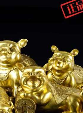 极速117纯铜猪摆件 生肖猪金猪家D居装饰纯铜工艺品礼品 招财猪铜