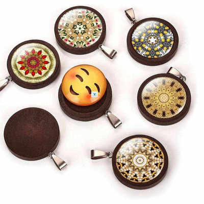 极速10pcs 25mm 0mm Wood Cabochon Base Setting Trays .Bezel