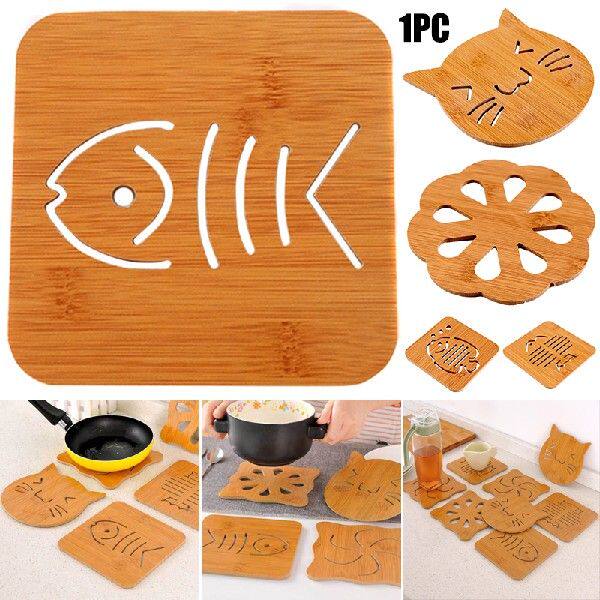 极速1 Pcs Isolation Pad Wooden Insulation MMat Heat Resistan