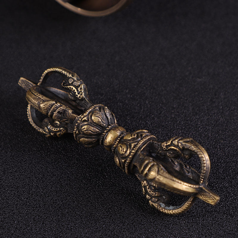 新品尼泊尔进口手工金刚法器五股金刚铃杵L纯铜铃铛法器回音长久