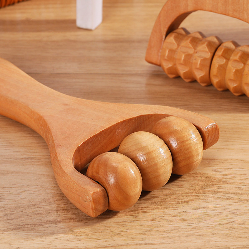极速Wooden Massager Foot Massage HandH Push Roller Slingshot