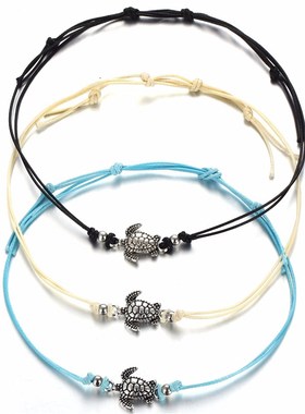 极速Vintage Turtle Anklets For wBomen Summer Beach Barefoot