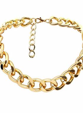 极速Fashion peirsonality thick chain Cuban necklace retro pu