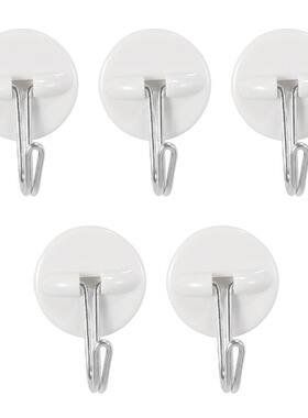 极速5pcs White Wall Hooksu Hangers Self Adhesive Door Wall H