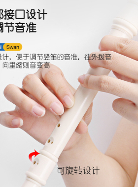 极速swan天鹅竖笛高音6孔/8孔笛E子初学者儿童小学生兴趣班德式竖