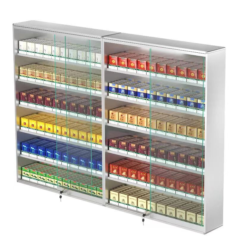 极速烟架子带门带锁便利店推烟器展F柜挂墙烟盒超市展示架放烟推