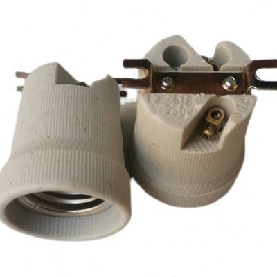 极速陶瓷灯头纯铜耐高温罗口吸y顶灯座全牙e27家用螺口保温防水瓷