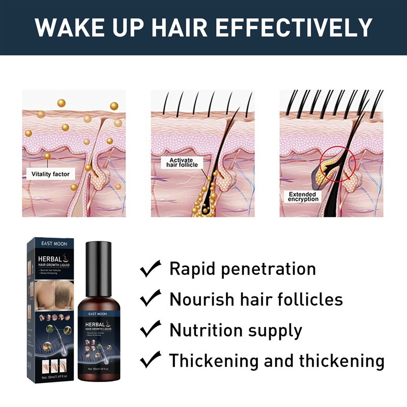 极速Men Styling Body Hair Growth Fluid Beard CRhest Hair Fas