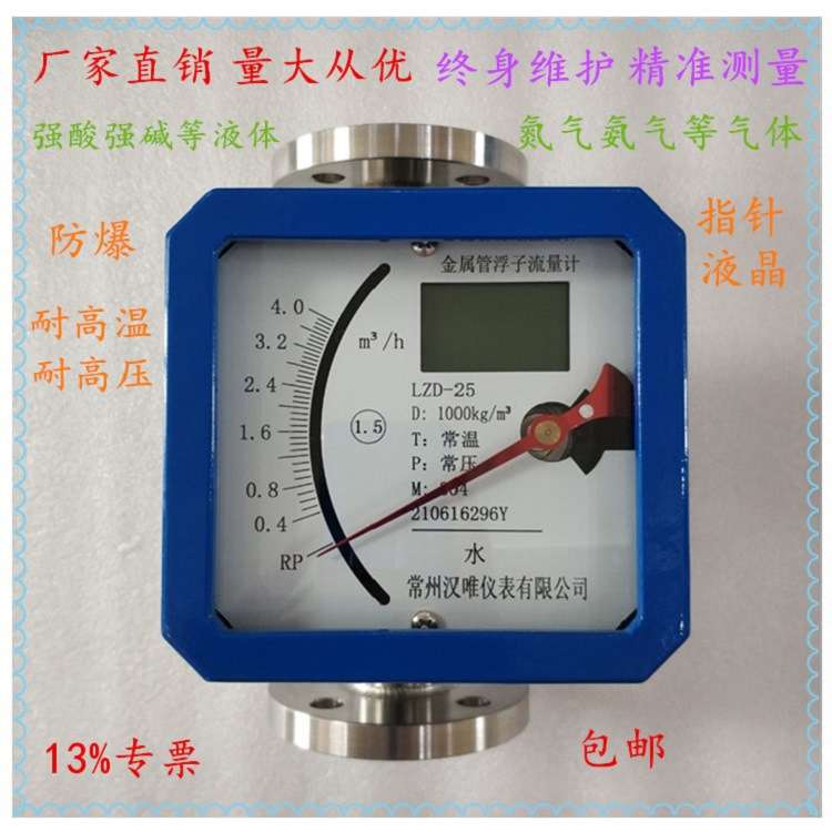 DN25金属转子流量计 金属管浮子流量计 厂家直销