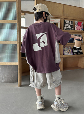 男童夏装套装2024新款儿童夏季短袖短裤两件套潮帅气时髦大童夏款