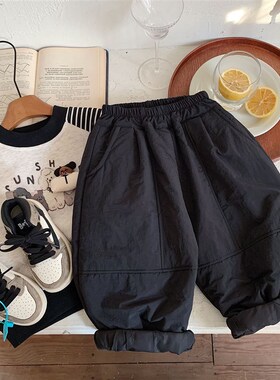 2024冬季男女童加厚棉裤中小童宽松百搭夹棉裤子儿童洋气保暖长裤