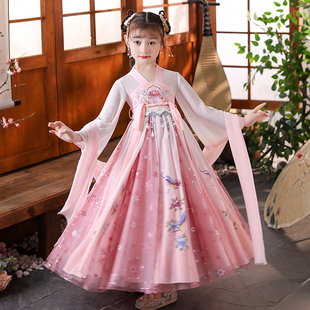 汉服女童秋季古装超仙儿童公主裙唐装连衣裙2022新款古风裙子秋款