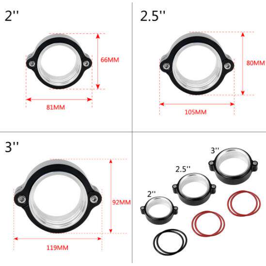 改装中冷器铝管快拆卡箍2寸2.5寸3寸3.5寸4寸铝合金抱箍 旋转卡扣