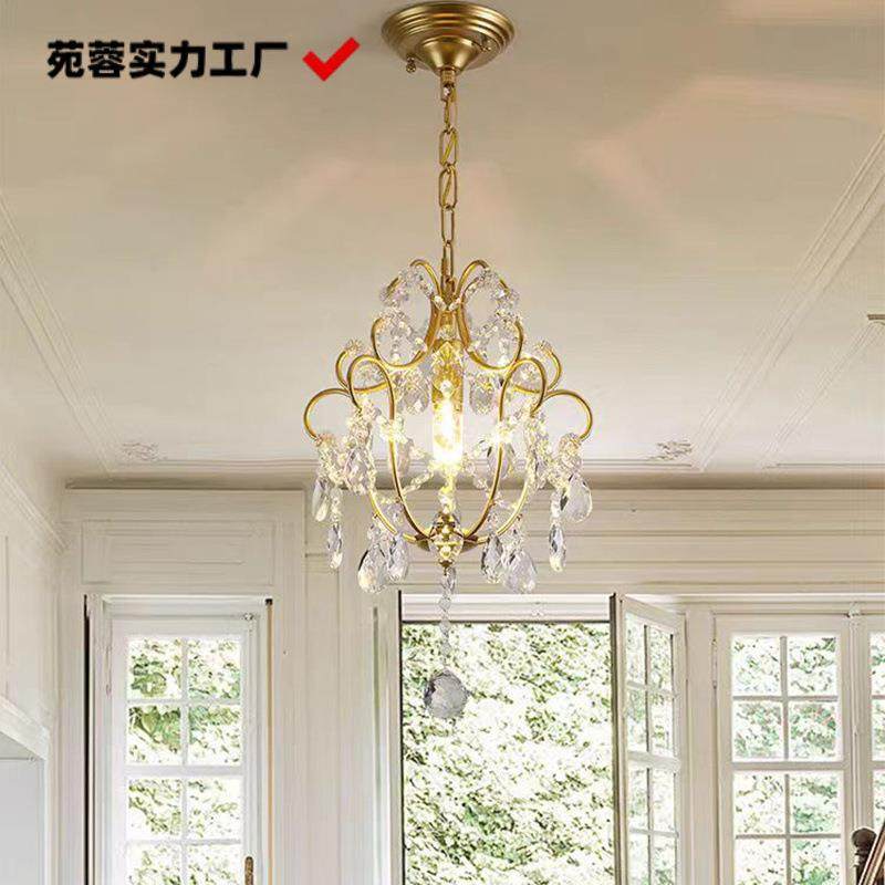 法式复古餐厅水晶小吊灯美式衣帽间走廊过道吧阳台灯入户楼梯灯具,电子元器件市场,其它元器件,淘宝优惠券,粉丝福利购,淘宝优惠卷