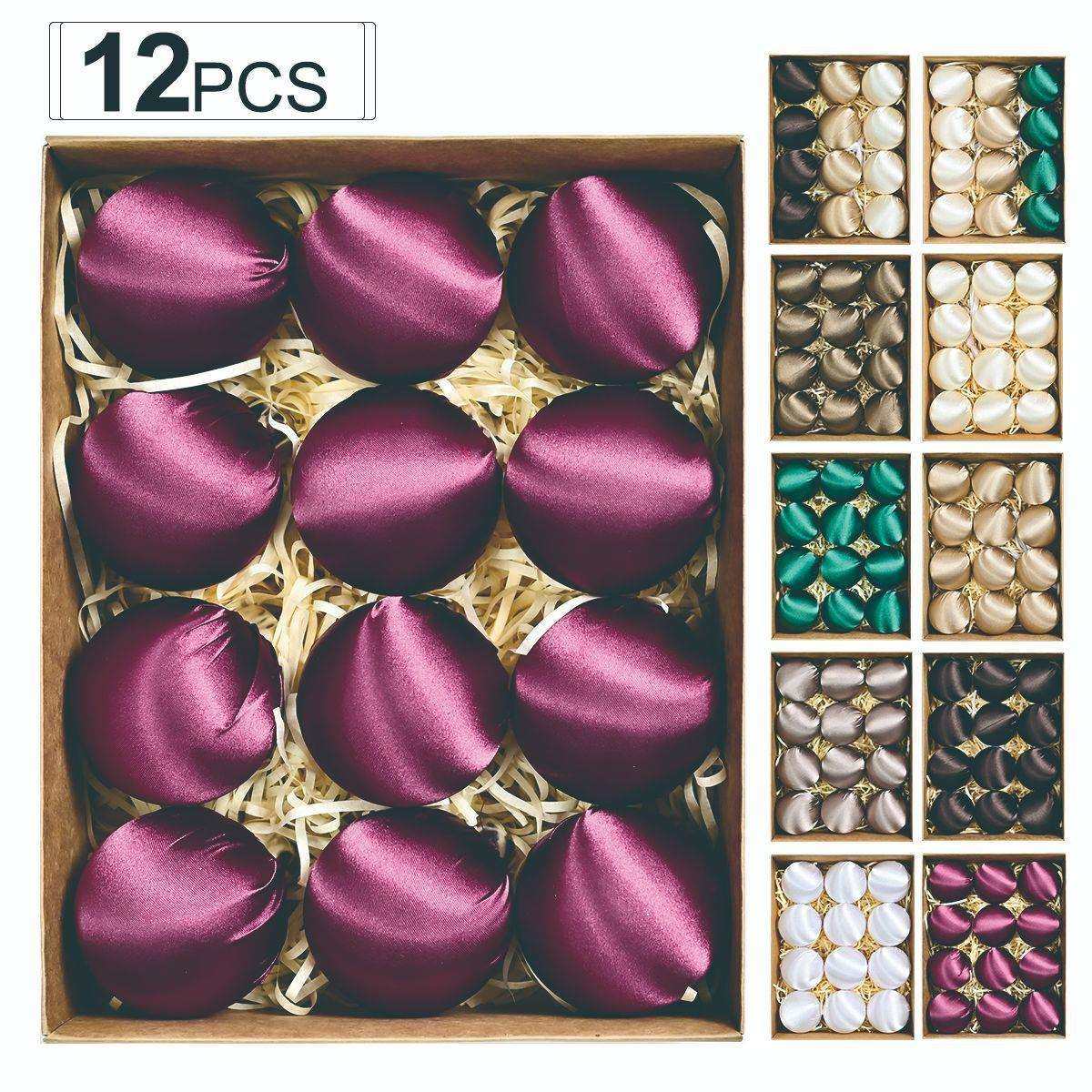 跨境新款亮面丝绒圣诞挂球装饰品节日氛围圣诞树装饰球缎面圣诞球