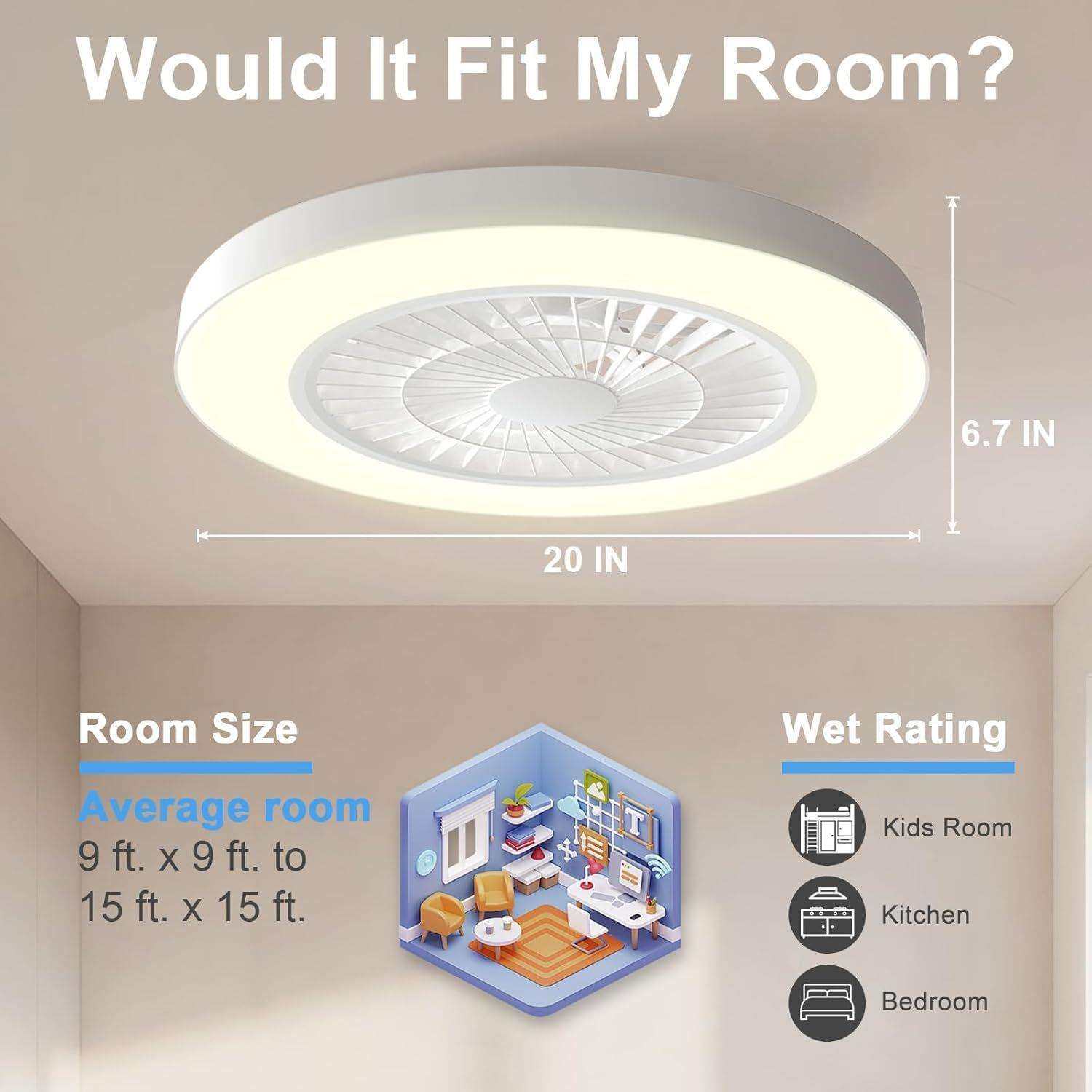 吸顶风扇灯现代客厅餐厅一体静音隐形吊扇灯超薄卧室电风扇吊灯