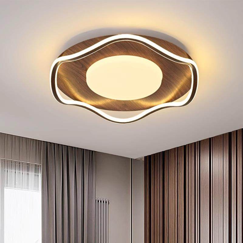 新中式LED吸顶灯现代简约胡桃木色卧室房间餐厅书房阳台长条过道,电子元器件市场,其它元器件,淘宝优惠券,粉丝福利购,淘宝优惠卷