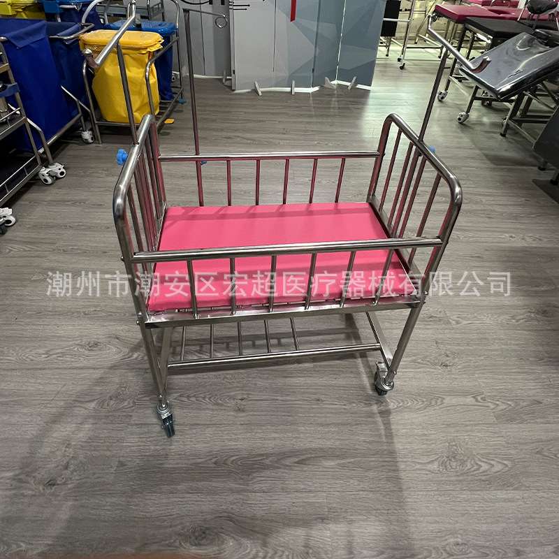 婴儿床 不锈钢婴儿车组装婴儿车粉红色蓝色黑色不锈钢推车手推车