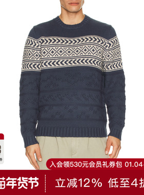 Marine Layer TEXTURED 毛衣 休闲时尚潮流男REVOLVE  蓝色