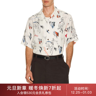 MARIA 潮流男REVOLVE HAWAIIAN 休闲时尚 白色 衬衫 WACKO