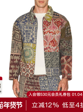Found WATERCOLOR MOSAIC 工装夹克 休闲时尚潮流男REVOLVE  Gree