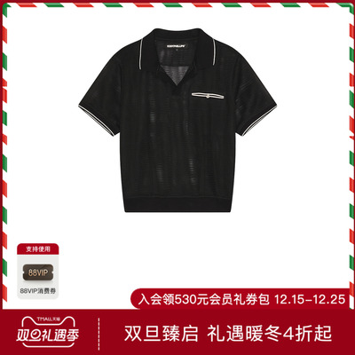 Kody Phillips MESH POLO POLO 衫 休闲时尚潮流男REVOLVE  黑色