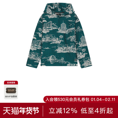 [秋季新品] Amiri 深青蓝 LA Landmark抓绒卫衣REVOLVE冬季保暖