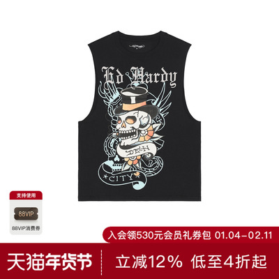 【2.11下架】Ed HardySkull Tophat Cutoff Tee 休闲时尚潮流男R