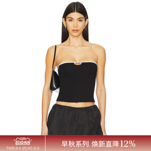 REVOLVE时尚约色衬衫抹胸镂空金属扣辣妹短款上装早秋新品