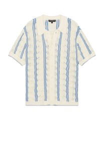 衬衫 Park West Polo扇REVOLVE 度假风钩针条纹短袖 上新 Central