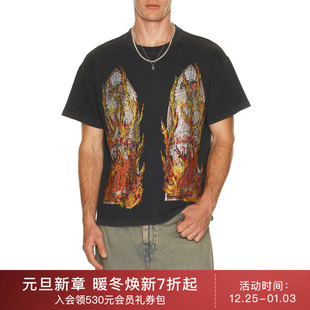 GLASS Decides 平针T恤 FLAME War RHINESTONE Who Bravado