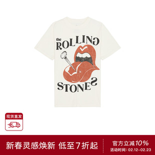 Philcos滚石乐队标志性图案短袖白色T恤音乐文化男装REVOLVE