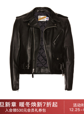 Schott PERFECTO 皮夹克 休闲时尚潮流男REVOLVE  黑色