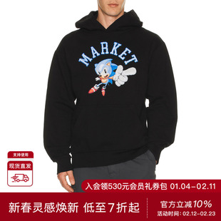 Market 连帽衫 休闲时尚潮流男REVOLVE  黑色冬季保暖