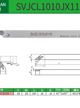 赛冠 93度走心机刀杆SVJCR08/10/12前扫四方数控车床外圆机夹车刀