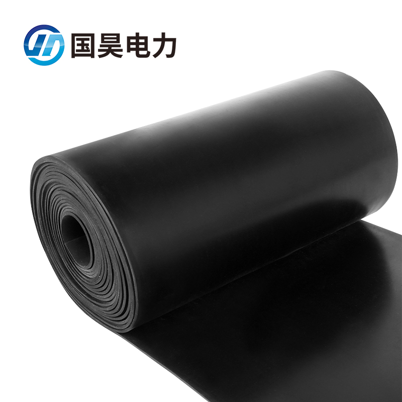 国昊电力高压绝缘胶垫配电室黑色绝缘胶板10kV5mm工业防滑加厚垫
