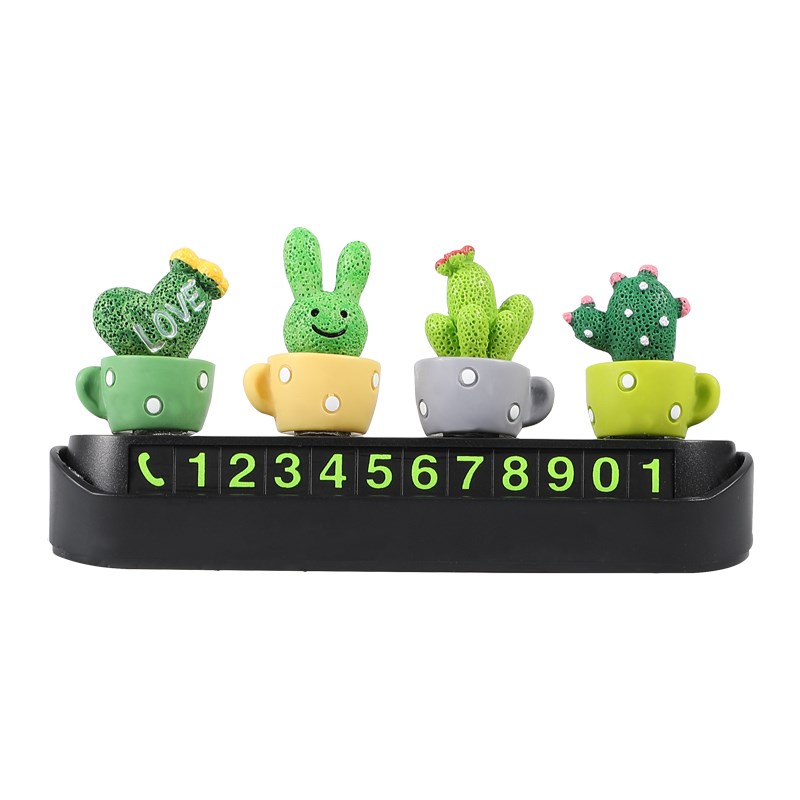 车载临时停车牌号码牌摆件车上卡通创意汽车移车挪车卡电话可爱女