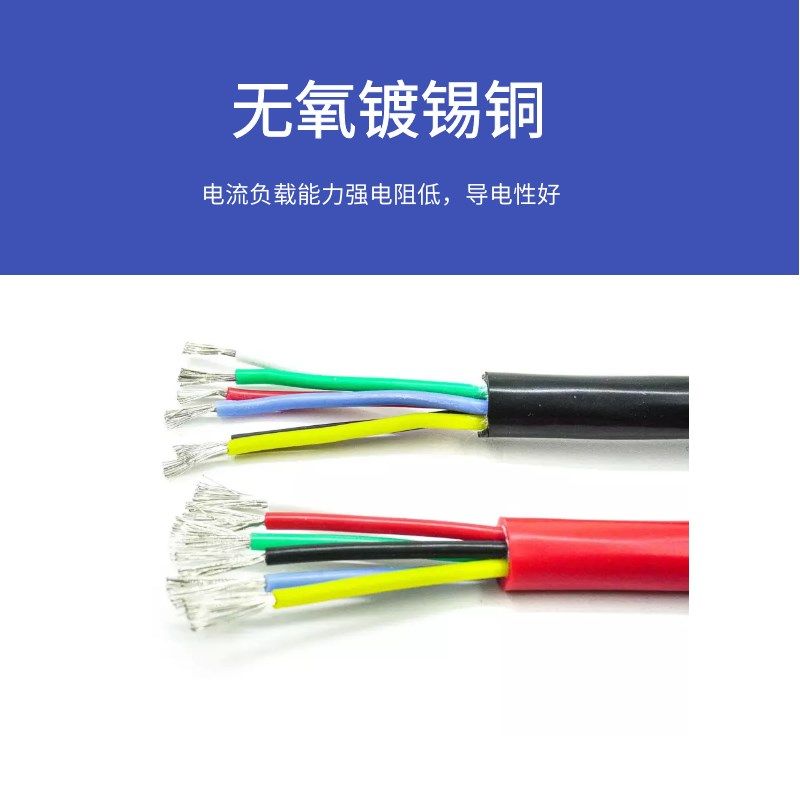 特软硅胶线2/3/4芯耐高温护套电源电缆线0.3/0.5/1/1.5/2.5/4平方