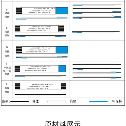 FFC/FPC扁平软排线0.5mm1.0mm间距4P5P6P8P10P电源线5CM延长线