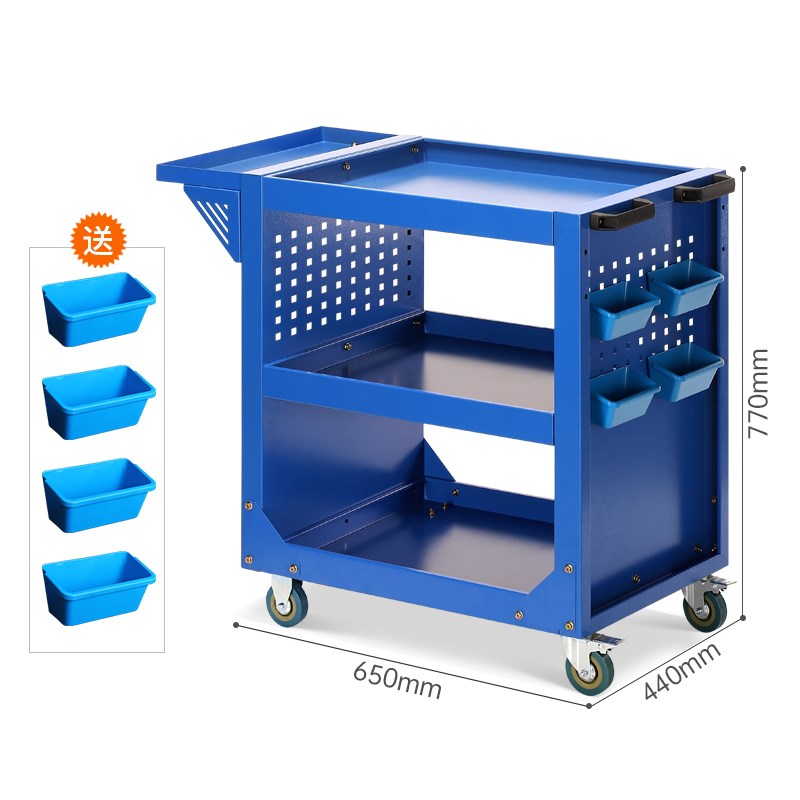 重型工具车汽修五金工具箱收纳三层加厚万向轮车间模具周转小推车