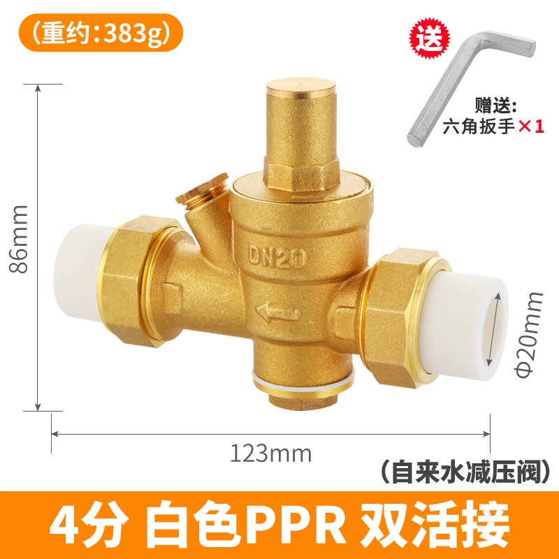 家用稳压b阀净水器热水器自来水管恒压减压阀全铜4分ppr20/25接头