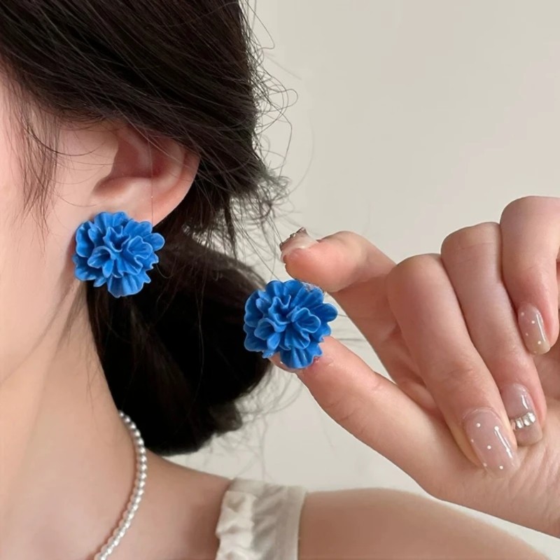 克莱因蓝花朵耳钉2025新款气质高级耳环森系百搭耳饰精致时尚饰品,饰品/流行首饰/时尚饰品新,耳钉,淘宝优惠券,粉丝福利购,淘宝优惠卷