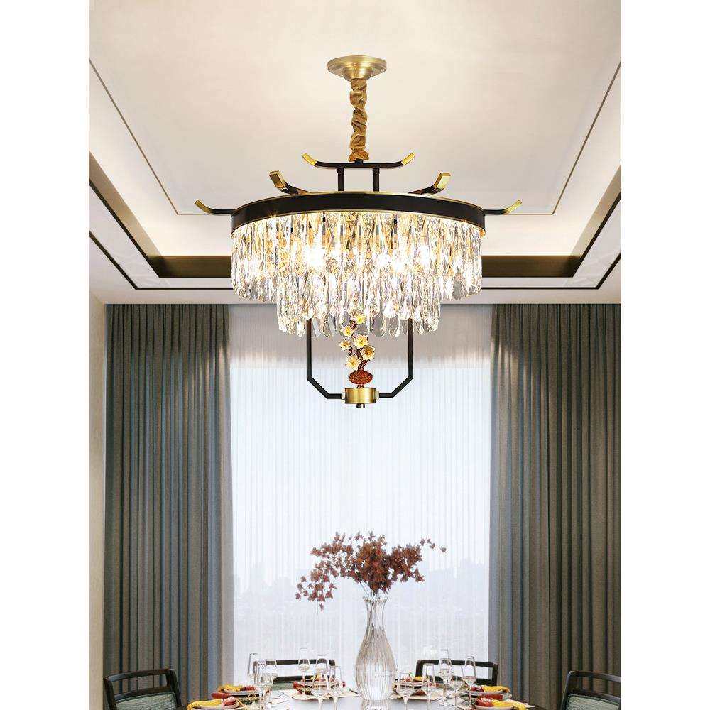 全铜水晶吊灯新中式客厅吊灯中国风别墅复式楼大吊灯餐厅灯具2525,鲜花速递/花卉仿真/绿植园艺,割草机/草坪机,淘宝优惠券,粉丝福利购,淘宝优惠卷