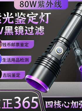 65nm紫光灯鉴定用紫外线手电筒紫光防伪验钞荧光检测伍德氏灯