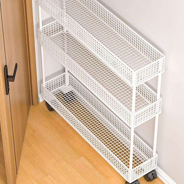 浴室缝隙窄柜卫生间落地带轮收纳架门后夹缝置物架超薄极窄收纳柜