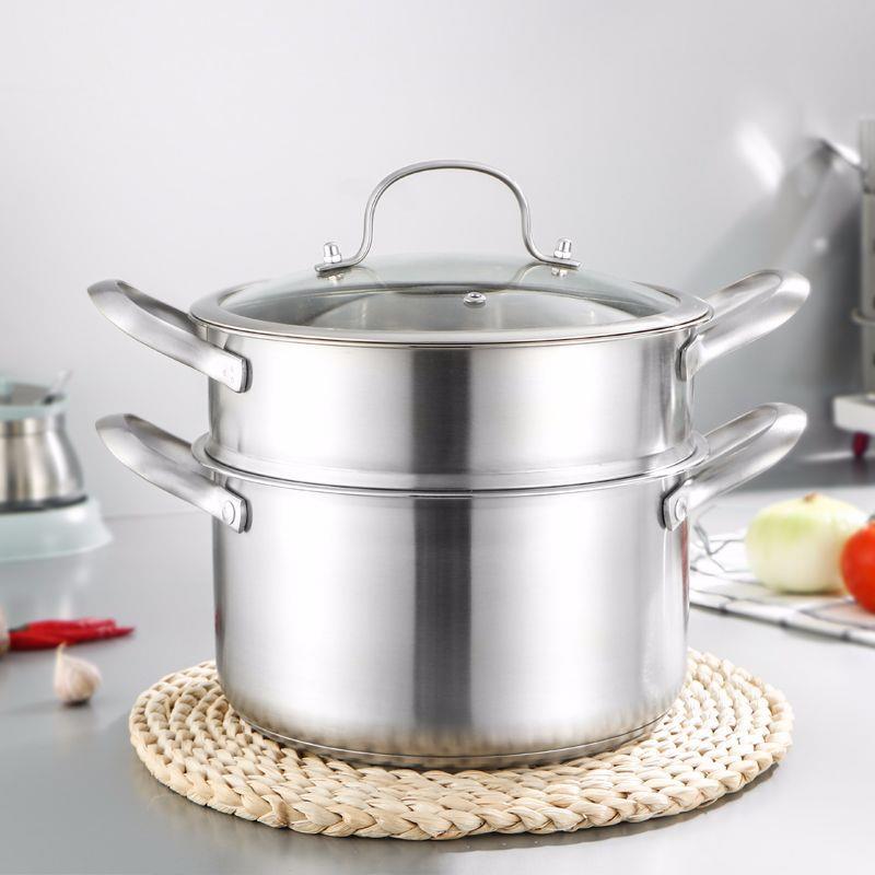 304不锈钢奶锅小汤蒸锅家用加厚婴儿辅食煮热奶锅电磁炉通用