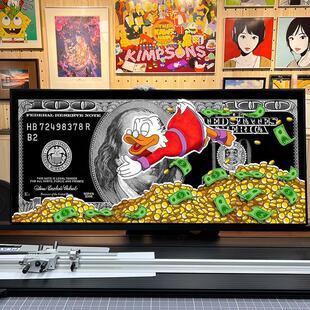 潮牌潮流美金装饰画恶搞涂鸦波普艺术挂画美式客厅卧室背景墙画